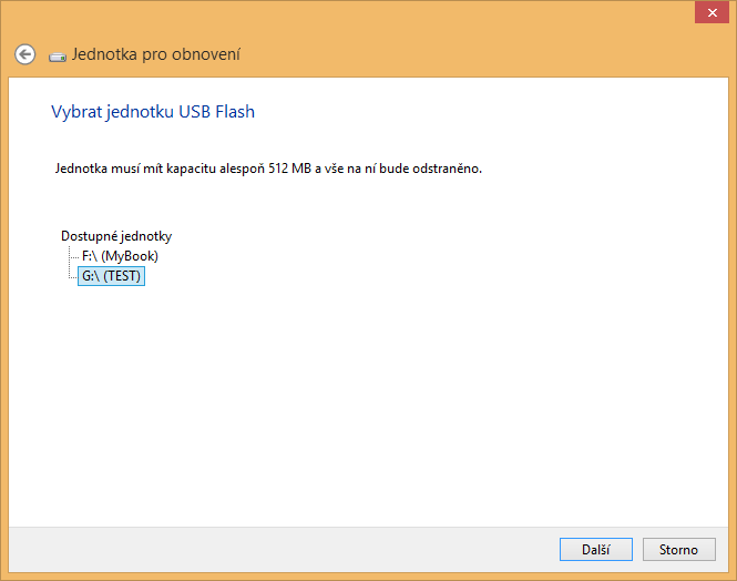 Windows 8.1 - Jednotka pro obnovení systému